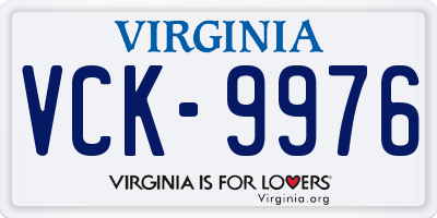 VA license plate VCK9976
