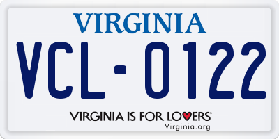 VA license plate VCL0122