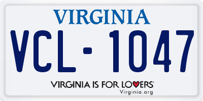 VA license plate VCL1047