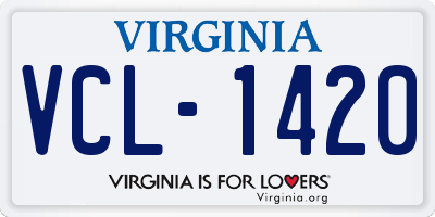 VA license plate VCL1420