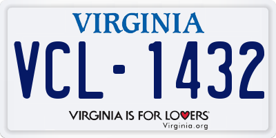VA license plate VCL1432
