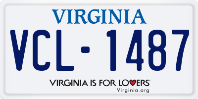 VA license plate VCL1487