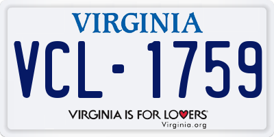 VA license plate VCL1759