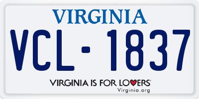 VA license plate VCL1837