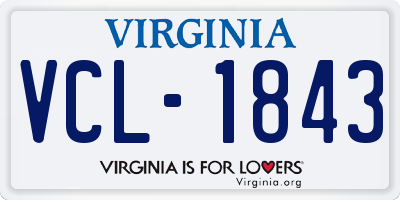 VA license plate VCL1843