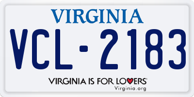 VA license plate VCL2183
