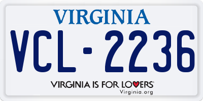 VA license plate VCL2236