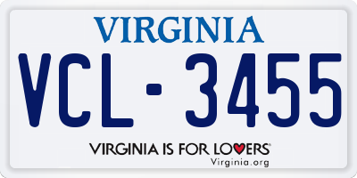 VA license plate VCL3455