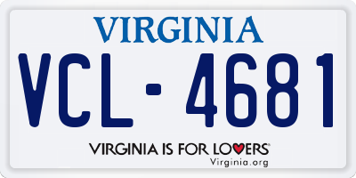 VA license plate VCL4681