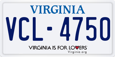 VA license plate VCL4750