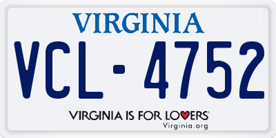 VA license plate VCL4752