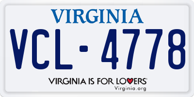 VA license plate VCL4778