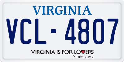VA license plate VCL4807