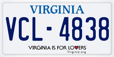 VA license plate VCL4838