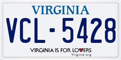 VA license plate VCL5428