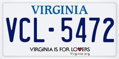 VA license plate VCL5472
