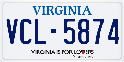 VA license plate VCL5874
