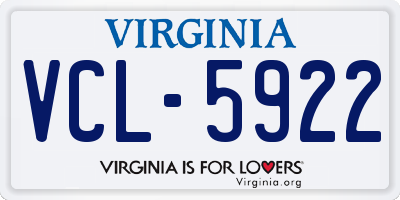 VA license plate VCL5922