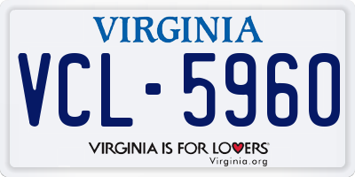 VA license plate VCL5960