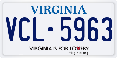 VA license plate VCL5963
