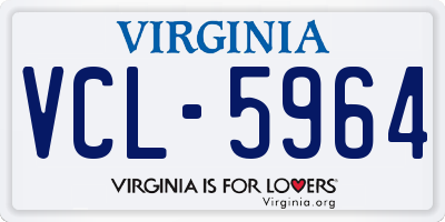 VA license plate VCL5964