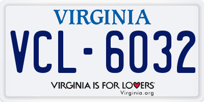 VA license plate VCL6032