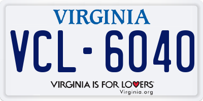 VA license plate VCL6040