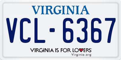 VA license plate VCL6367