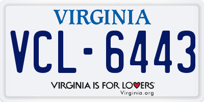 VA license plate VCL6443