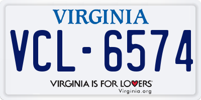 VA license plate VCL6574