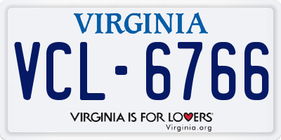 VA license plate VCL6766