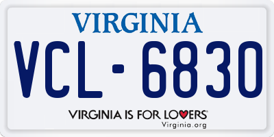 VA license plate VCL6830