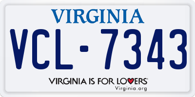 VA license plate VCL7343