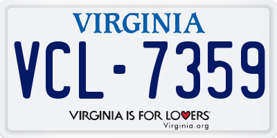 VA license plate VCL7359