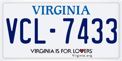 VA license plate VCL7433