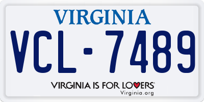 VA license plate VCL7489