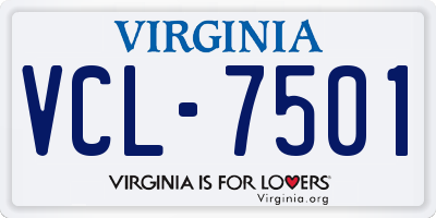 VA license plate VCL7501