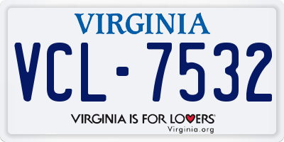 VA license plate VCL7532