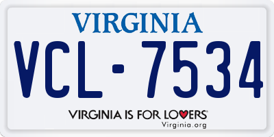 VA license plate VCL7534