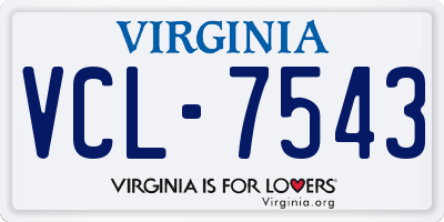 VA license plate VCL7543