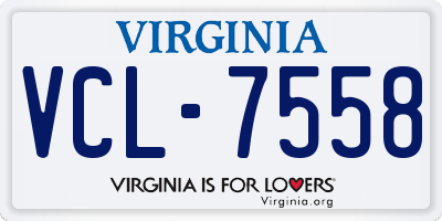 VA license plate VCL7558