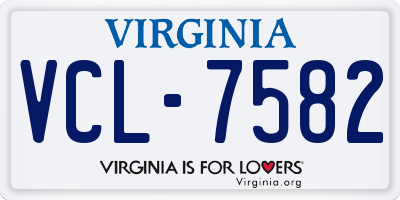 VA license plate VCL7582