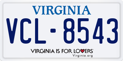 VA license plate VCL8543