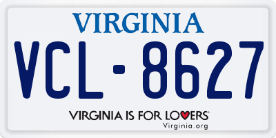 VA license plate VCL8627