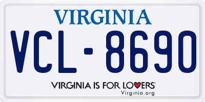 VA license plate VCL8690