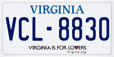 VA license plate VCL8830