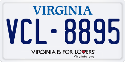 VA license plate VCL8895