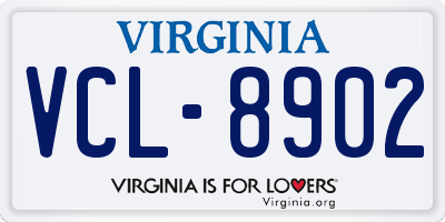 VA license plate VCL8902