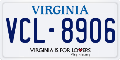 VA license plate VCL8906
