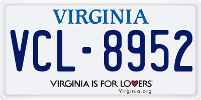 VA license plate VCL8952